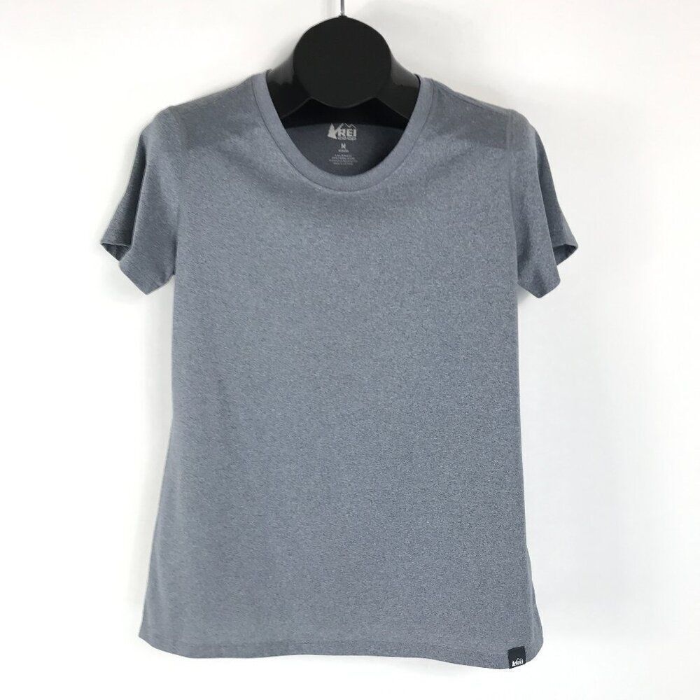 REI Co-op Tech T-Shirt Women's Medium Gray Performance Wicking Stretch Outdoor